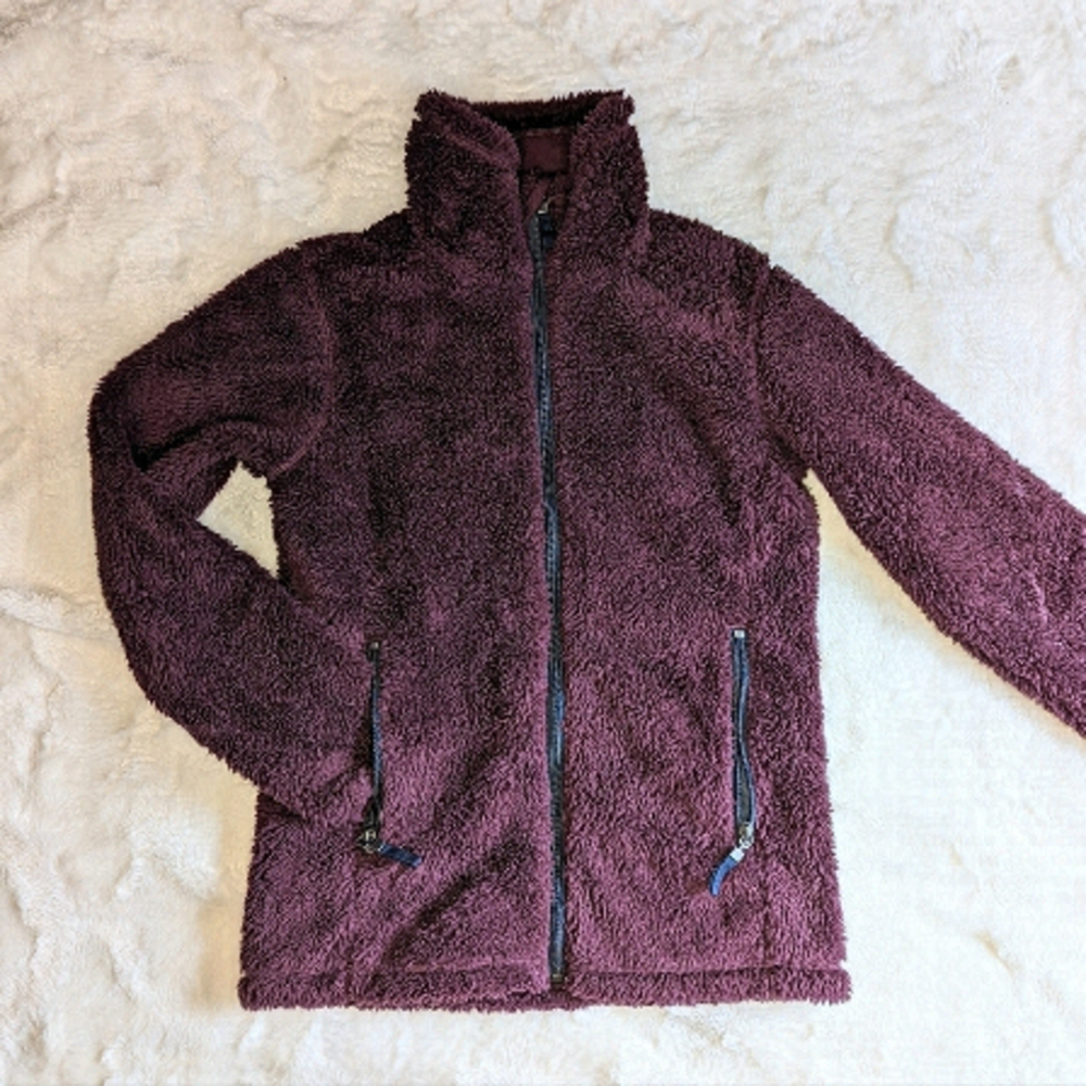 MEC║Fuzzy Burgundy Jacket║Size 10